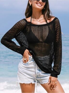 NWT CUPSHE Medium Crochet Swim Mesh Coverup